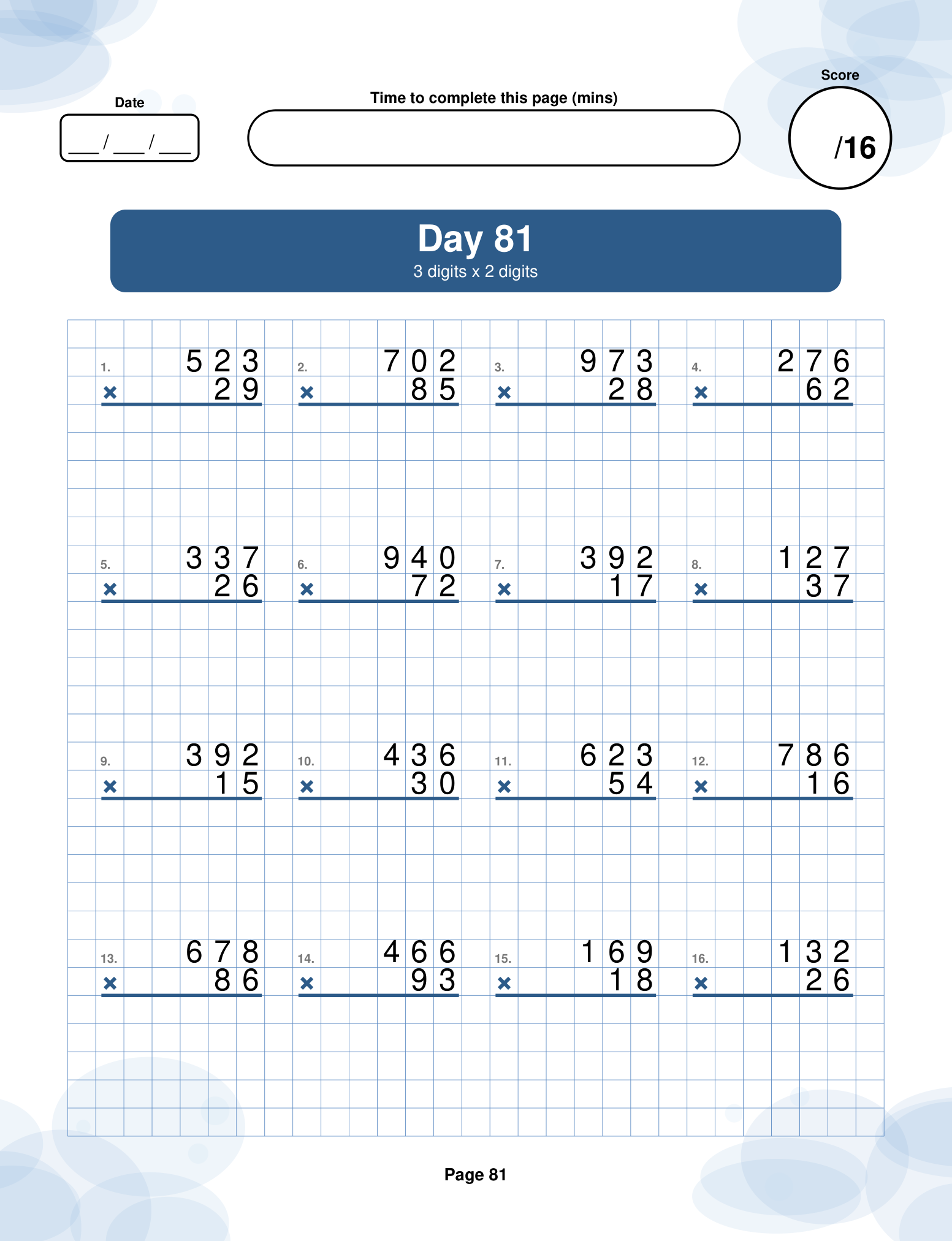 Day 81 — 3 digits × 2 digits